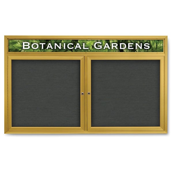 United Visual Products Indoor Enclosed Combo Board, 42"x32", Black Frame/White Porc & Forbo UVCB4232B-WHTPORC-FORBO - main